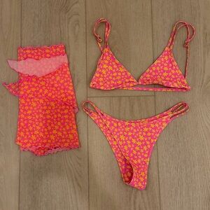 Kulani Kinis Floral Bikini Set in Pink and Yellow